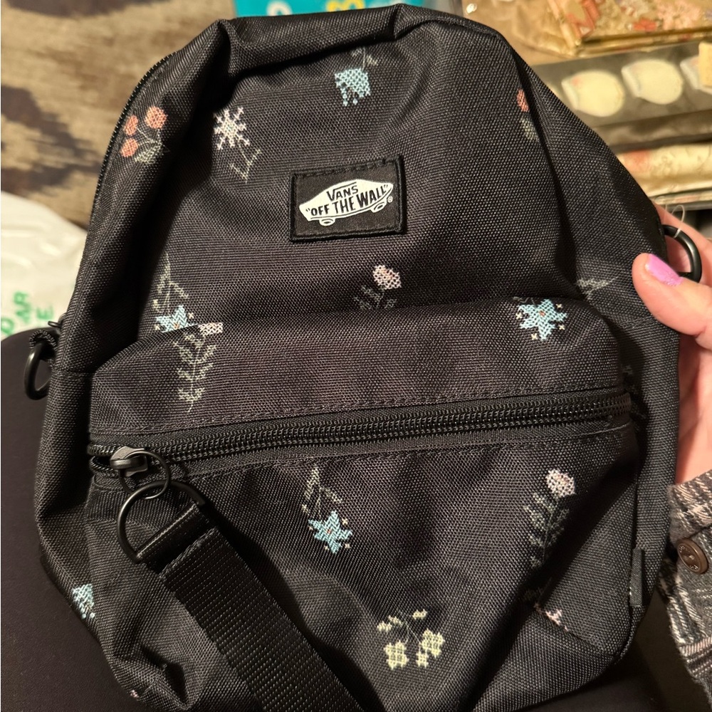 Vans Black Floral Mini Backpack